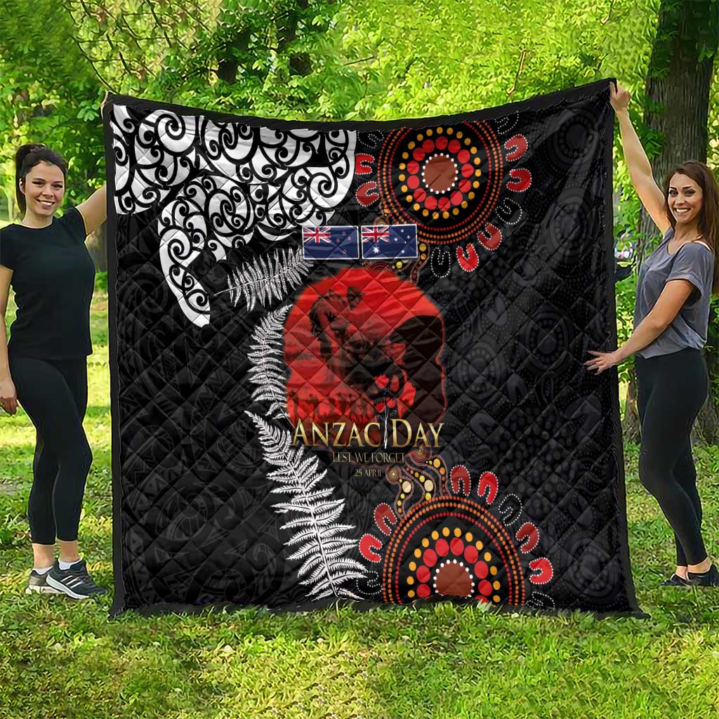 Australia and New Zealand ANZAC Day Quilt Aboriginal and Maori Art Pattern - Gallipoli Lest We Forget