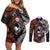 Australia and New Zealand Together Couples Matching Off Shoulder Short Dress and Long Sleeve Button Shirt Aboriginal and Maori Art Tattoo
