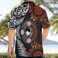 Australia and New Zealand Together Hawaiian Shirt Aboriginal and Maori Art Tattoo