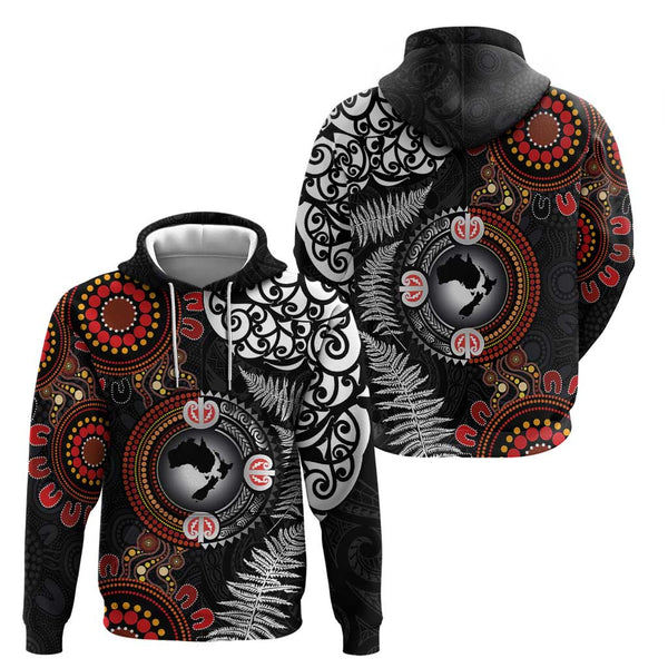 Custom New Zealand Maori Aotearoa and Australia Aboriginal T Shirt Together Paua Shell LT8