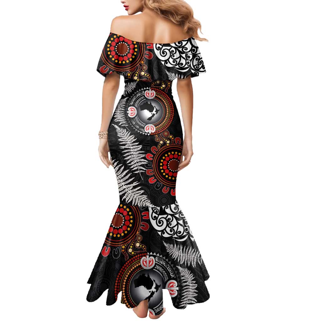 Australia and New Zealand Together Mermaid Dress Aboriginal and Maori Art Tattoo