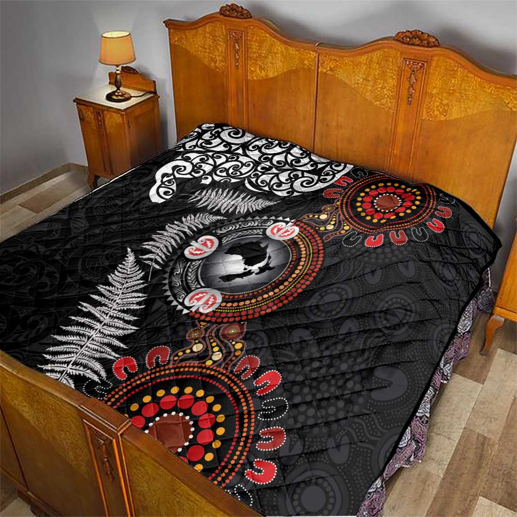 Australia and New Zealand Together Quilt Aboriginal and Maori Art Tattoo