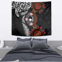 Australia and New Zealand Together Tapestry Aboriginal and Maori Art Tattoo