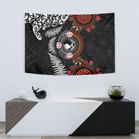 Australia and New Zealand Together Tapestry Aboriginal and Maori Art Tattoo