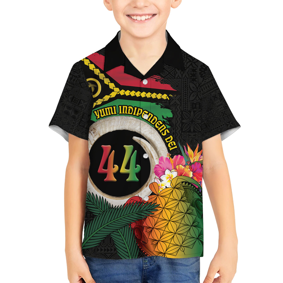 Vanuatu Selebretem 44th Indipendens Dei Family Matching Tank Maxi Dress and Hawaiian Shirt Sand Drawing Turtle Melanesian Vibes