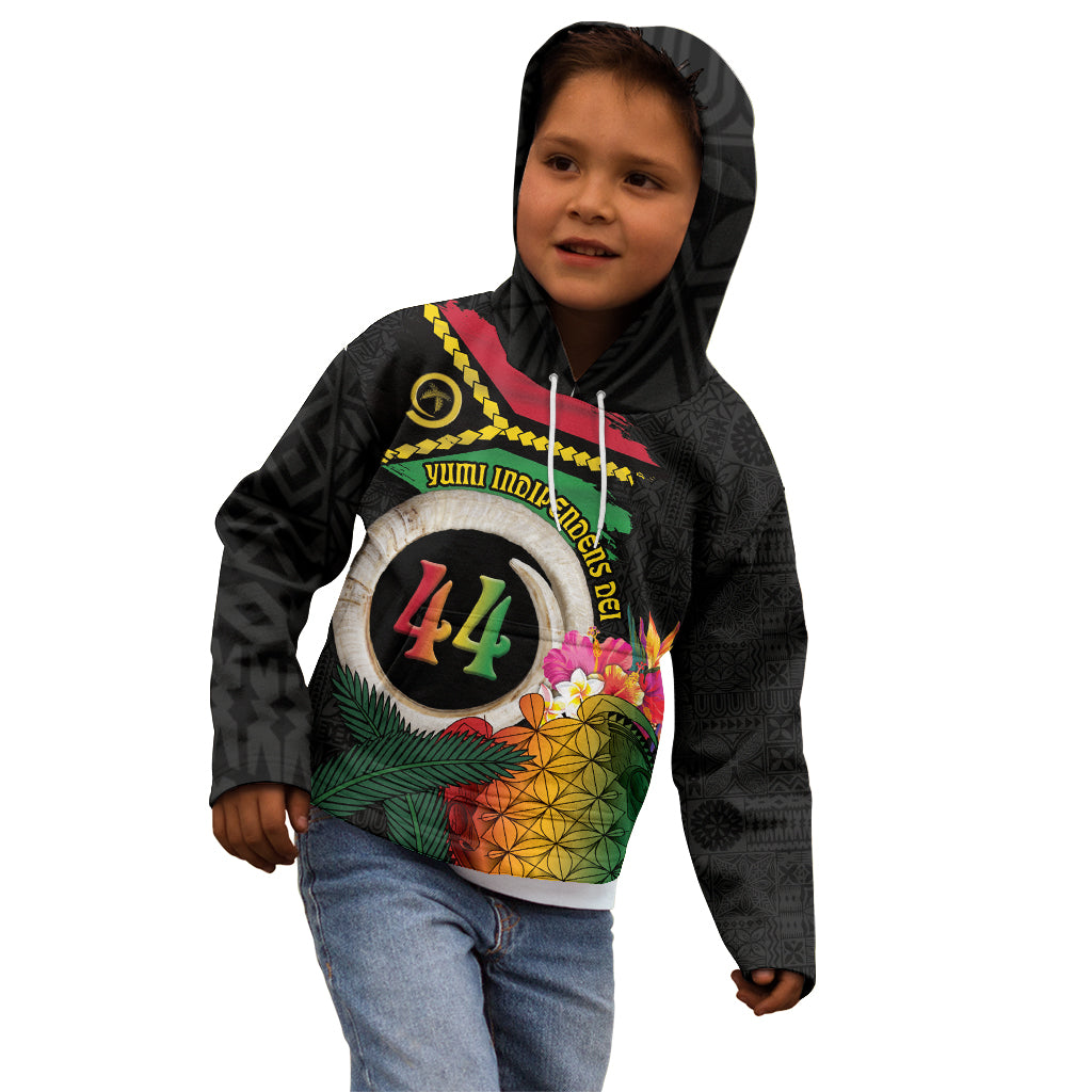Vanuatu Selebretem 44th Indipendens Dei Kid Hoodie Sand Drawing Turtle Melanesian Vibes