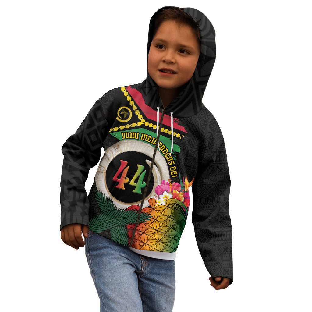 Vanuatu Selebretem 44th Indipendens Dei Kid Hoodie Sand Drawing Turtle Melanesian Vibes