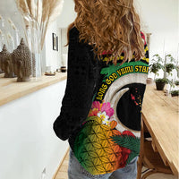 Vanuatu Selebretem 44th Indipendens Dei Women Casual Shirt Sand Drawing Turtle Melanesian Vibes