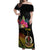 Vanuatu Ni-Van Off Shoulder Maxi Dress Coat of Arms Sand Drawing