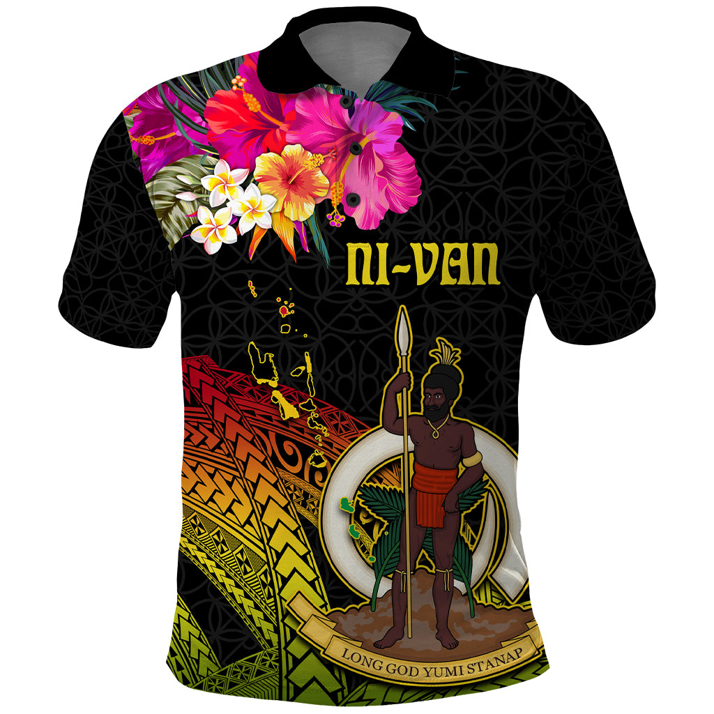 Vanuatu Ni-Van Polo Shirt Coat of Arms Sand Drawing