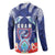 Guam Liberation Day Button Sweatshirt The Tribal Latte Stone and Dolphins with Hibiscus Chamorro Culture