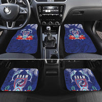 Guam Liberation Day Car Mats The Tribal Latte Stone and Dolphins with Hibiscus Chamorro Culture