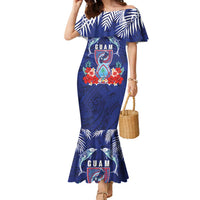 Guam Liberation Day Family Matching Mermaid Dress and Hawaiian Shirt The Tribal Latte Stone and Dolphins with Hibiscus Chamorro Culture