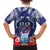 Guam Liberation Day Family Matching Off The Shoulder Long Sleeve Dress and Hawaiian Shirt The Tribal Latte Stone and Dolphins with Hibiscus Chamorro Culture