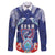Guam Liberation Day Family Matching Off The Shoulder Long Sleeve Dress and Hawaiian Shirt The Tribal Latte Stone and Dolphins with Hibiscus Chamorro Culture