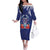 Guam Liberation Day Family Matching Off The Shoulder Long Sleeve Dress and Hawaiian Shirt The Tribal Latte Stone and Dolphins with Hibiscus Chamorro Culture