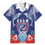 Guam Liberation Day Family Matching Off Shoulder Short Dress and Hawaiian Shirt The Tribal Latte Stone and Dolphins with Hibiscus Chamorro Culture