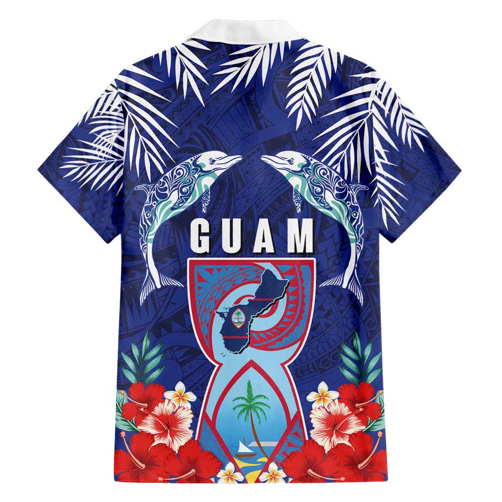Guam Liberation Day Family Matching Tank Maxi Dress and Hawaiian Shirt The Tribal Latte Stone and Dolphins with Hibiscus Chamorro Culture
