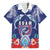 Guam Liberation Day Hawaiian Shirt The Tribal Latte Stone and Dolphins with Hibiscus Chamorro Culture