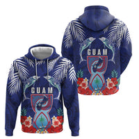 Guam Liberation Day Hoodie The Tribal Latte Stone and Dolphins with Hibiscus Chamorro Culture