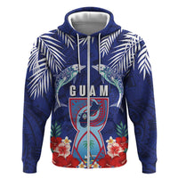 Guam Liberation Day Hoodie The Tribal Latte Stone and Dolphins with Hibiscus Chamorro Culture
