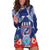 Guam Liberation Day Hoodie Dress The Tribal Latte Stone and Dolphins with Hibiscus Chamorro Culture