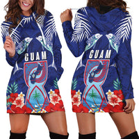Guam Liberation Day Hoodie Dress The Tribal Latte Stone and Dolphins with Hibiscus Chamorro Culture