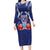 Guam Liberation Day Long Sleeve Bodycon Dress The Tribal Latte Stone and Dolphins with Hibiscus Chamorro Culture