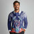 Guam Liberation Day Long Sleeve Polo Shirt The Tribal Latte Stone and Dolphins with Hibiscus Chamorro Culture