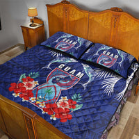 Guam Liberation Day Quilt Bed Set The Tribal Latte Stone and Dolphins with Hibiscus Chamorro Culture
