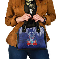 Guam Liberation Day Shoulder Handbag The Tribal Latte Stone and Dolphins with Hibiscus Chamorro Culture