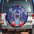 Guam Liberation Day Spare Tire Cover The Tribal Latte Stone and Dolphins with Hibiscus Chamorro Culture