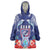 Guam Liberation Day Wearable Blanket Hoodie The Tribal Latte Stone and Dolphins with Hibiscus Chamorro Culture