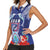 Guam Liberation Day Women Sleeveless Polo Shirt The Tribal Latte Stone and Dolphins with Hibiscus Chamorro Culture