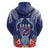 Guam Liberation Day Zip Hoodie The Tribal Latte Stone and Dolphins with Hibiscus Chamorro Culture