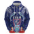 Guam Liberation Day Zip Hoodie The Tribal Latte Stone and Dolphins with Hibiscus Chamorro Culture