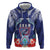 Guam Liberation Day Zip Hoodie The Tribal Latte Stone and Dolphins with Hibiscus Chamorro Culture