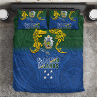Solomon Islands Bedding Set The Guardians-Tribal Crocodile and Shark Melanesian Tattoo