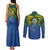 Solomon Islands Couples Matching Tank Maxi Dress and Long Sleeve Button Shirt The Guardians-Tribal Crocodile and Shark Melanesian Tattoo