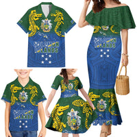 Solomon Islands Family Matching Mermaid Dress and Hawaiian Shirt The Guardians-Tribal Crocodile and Shark Melanesian Tattoo