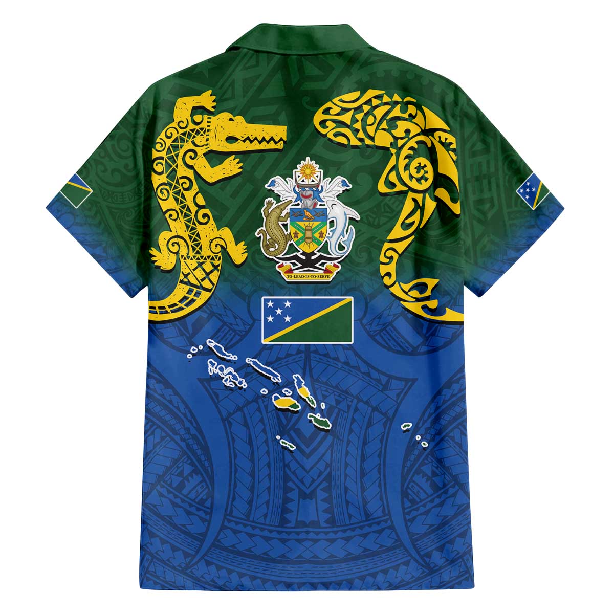 Solomon Islands Family Matching Off The Shoulder Long Sleeve Dress and Hawaiian Shirt The Guardians-Tribal Crocodile and Shark Melanesian Tattoo