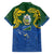 Solomon Islands Family Matching Off Shoulder Short Dress and Hawaiian Shirt The Guardians-Tribal Crocodile and Shark Melanesian Tattoo