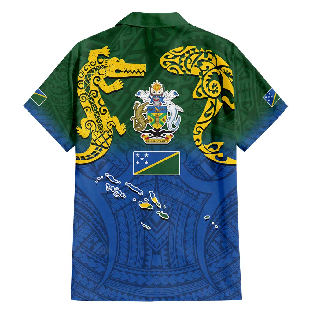Solomon Islands Hawaiian Shirt The Guardians-Tribal Crocodile and Shark Melanesian Tattoo