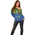 Solomon Islands Off Shoulder Sweater The Guardians-Tribal Crocodile and Shark Melanesian Tattoo