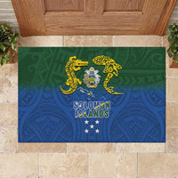 Solomon Islands Rubber Doormat The Guardians-Tribal Crocodile and Shark Melanesian Tattoo