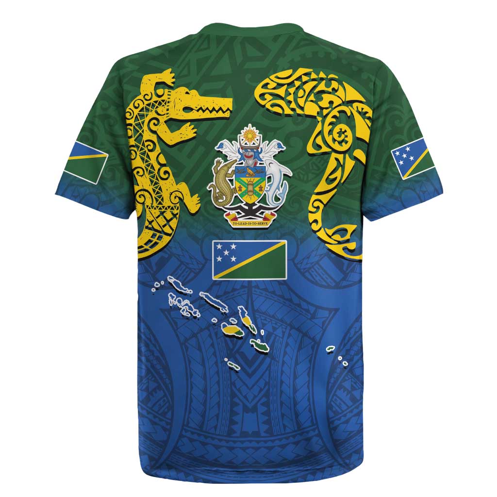 Solomon Islands Rugby Jersey The Guardians-Tribal Crocodile and Shark Melanesian Tattoo