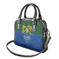 Solomon Islands Shoulder Handbag The Guardians-Tribal Crocodile and Shark Melanesian Tattoo