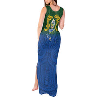 Solomon Islands Tank Maxi Dress The Guardians-Tribal Crocodile and Shark Melanesian Tattoo