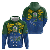Solomon Islands Zip Hoodie The Guardians-Tribal Crocodile and Shark Melanesian Tattoo