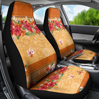 Hawaii Hibiscus Car Seat Cover Turtles and Tribal Motifs Vintage Floral Style